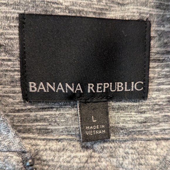 Banana Republic Quilted Brush Gray Heathered Zip Front Vest Pockets Men's Large - Picture 2 of 8